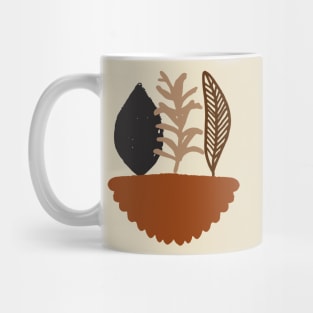 Modern Minimalist Simple Abstract Vase terracotta Earth Tones Art Mug